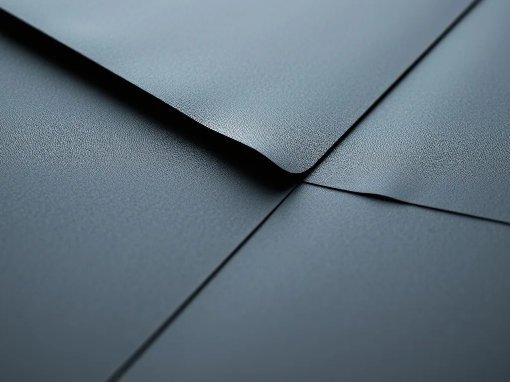 Close-up texture of black EPDM rubber roofing membrane material